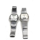 2 seiko quartz alarm chronograph gents wristwatches not working possibly need new batteries