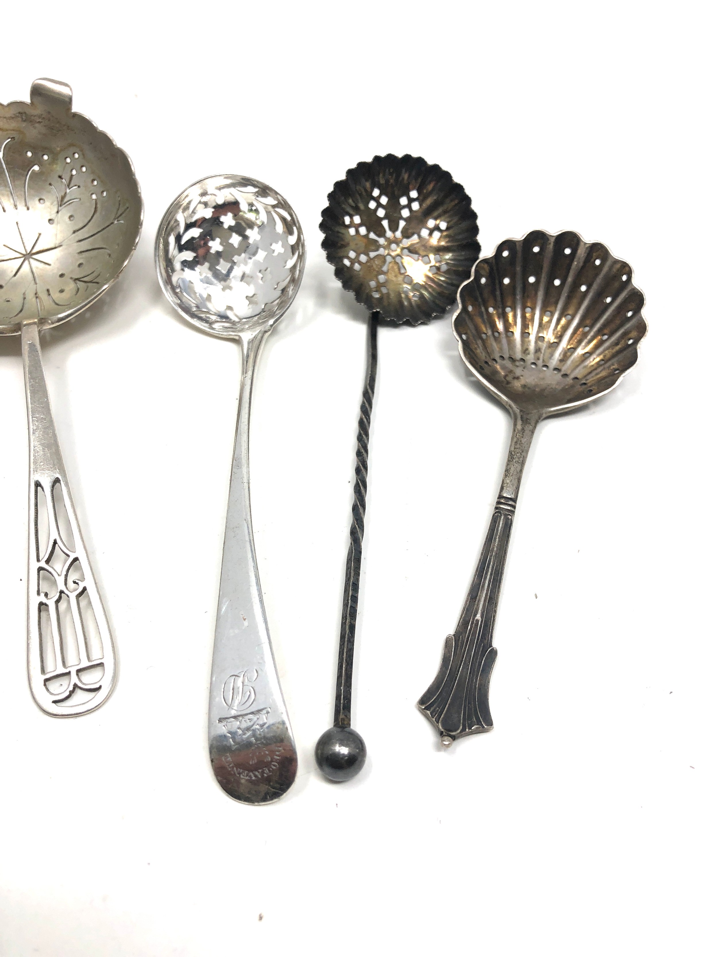 Selection of antique silver sifter spoons - Bild 3 aus 4