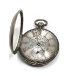 Antique silver dial fusee pocket watch not ticking measures approx 41mm dia
