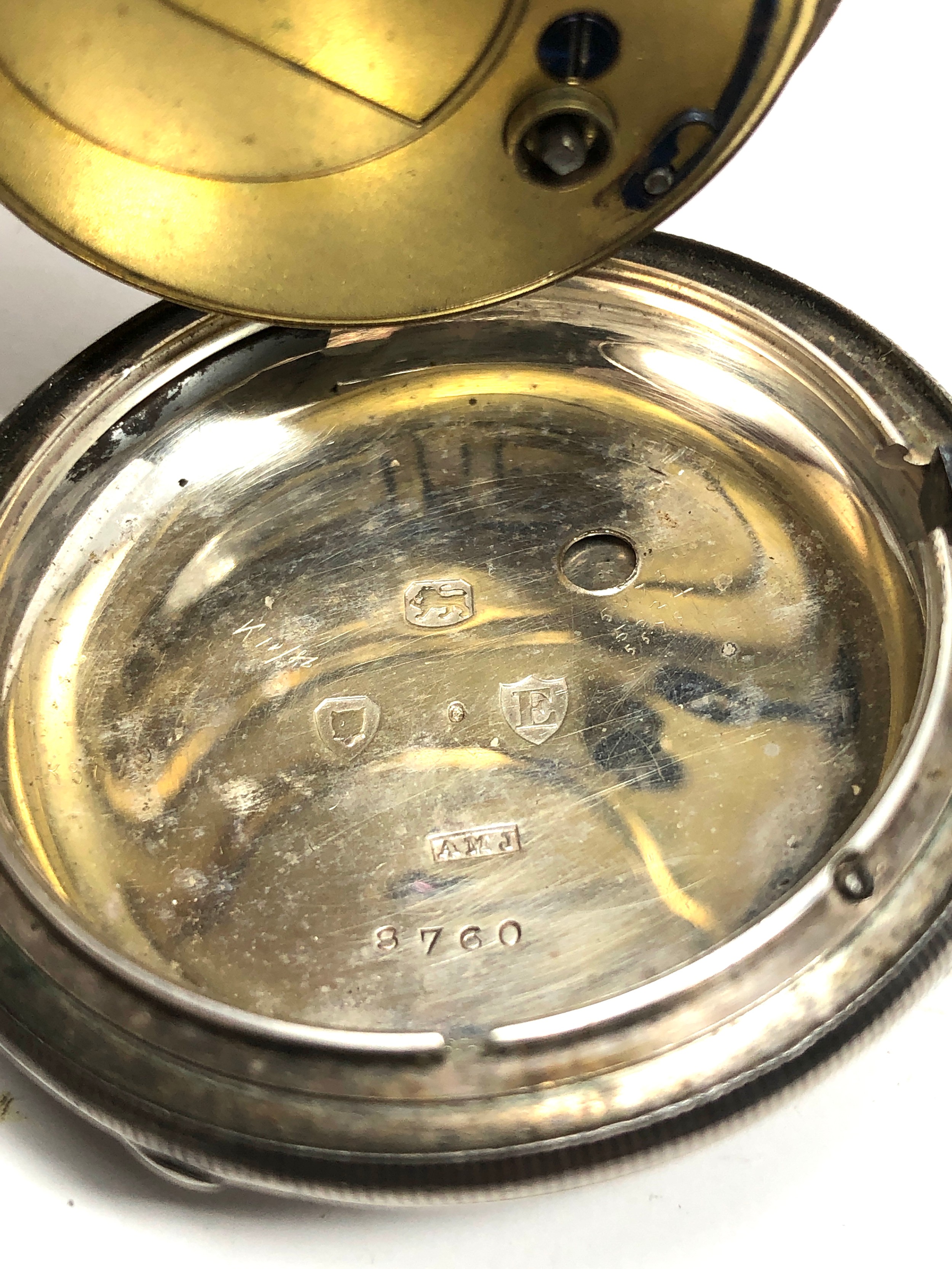 Antique silver full hunter pocket watch by William Loveday Chelmsford the watch is ticking but - Bild 7 aus 7
