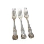 3 Georgian scottish silver table forks weight 207g