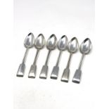 6 georgian silver tea spoons 115g