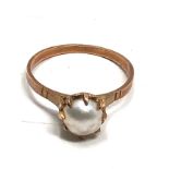 14ct gold vintage pearl ring (2g)