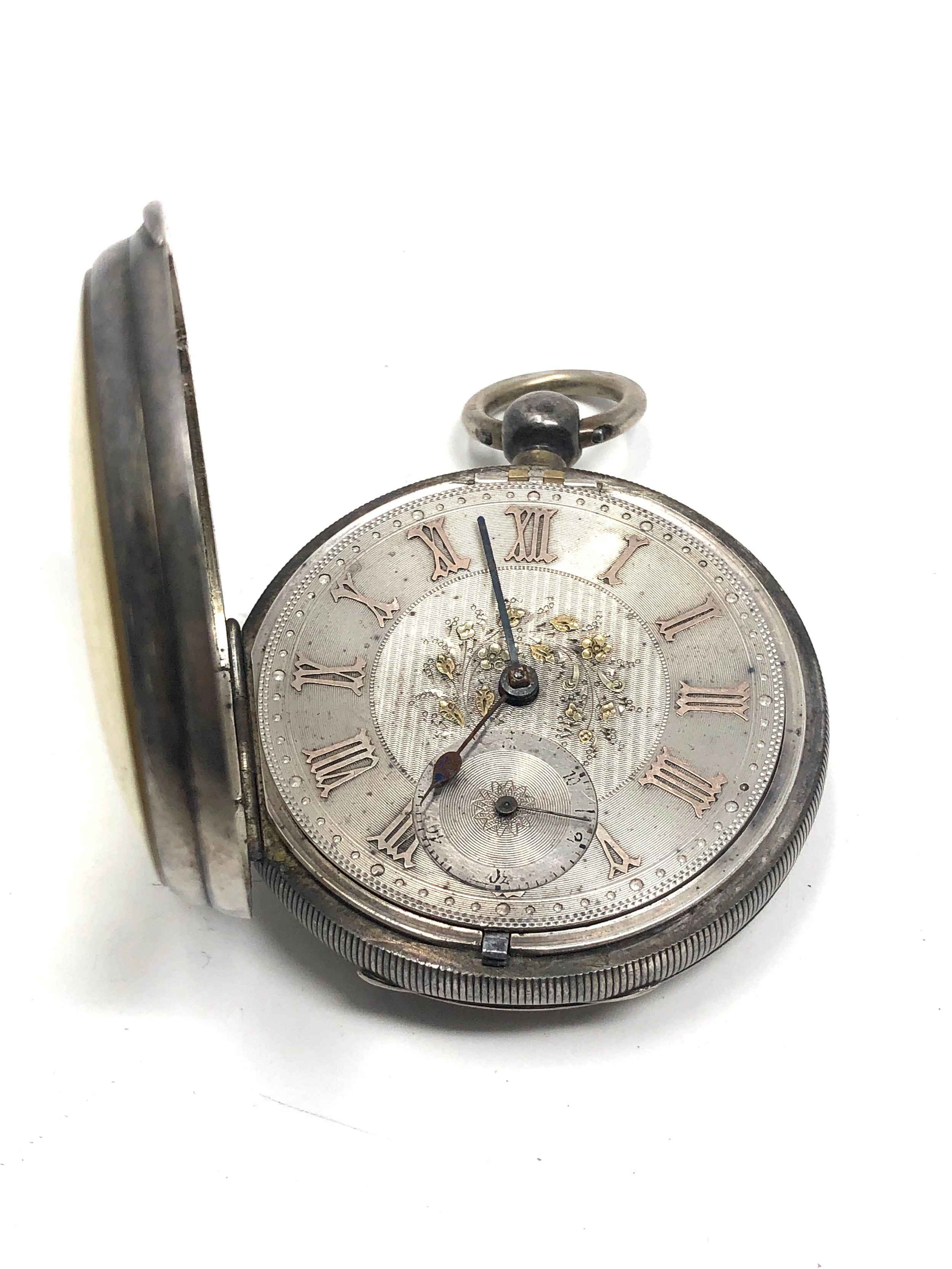 Antique silver dial fusee pocket watch not ticking