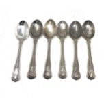 6 silver tea spoons weight 95g