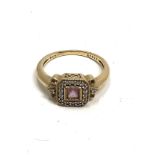 9ct gold topaz & diamond dress ring (3.1g)