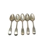 5 Georgian silver spoons London silver hallmarks weight 162g