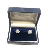Fine old cut diamond earrings each diamond cluster measures approx 1.2cm dia set with 7 old cut
