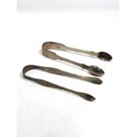 2 georgian silver sugar tongs weight 82g