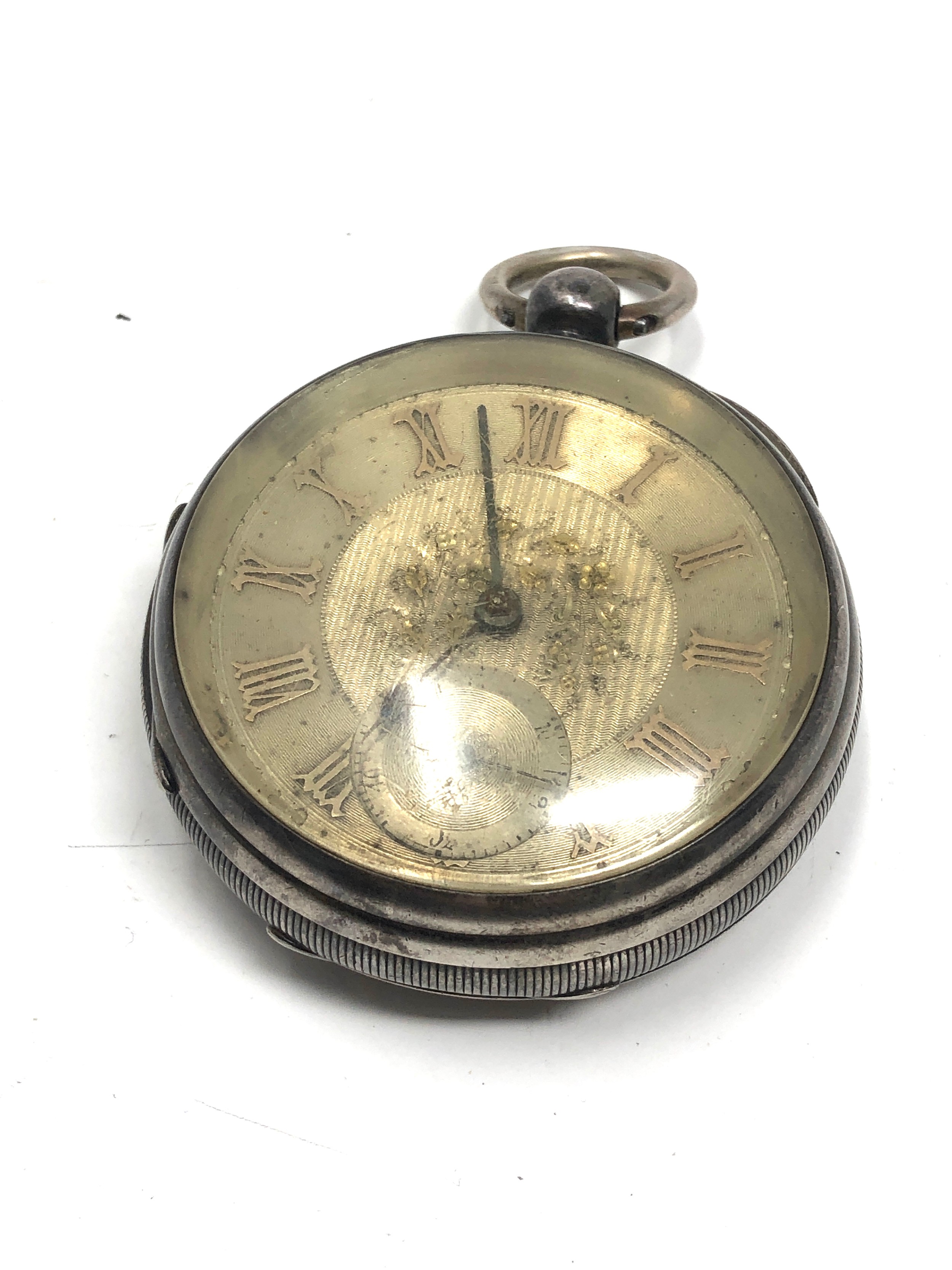 Antique silver dial fusee pocket watch not ticking - Bild 2 aus 5