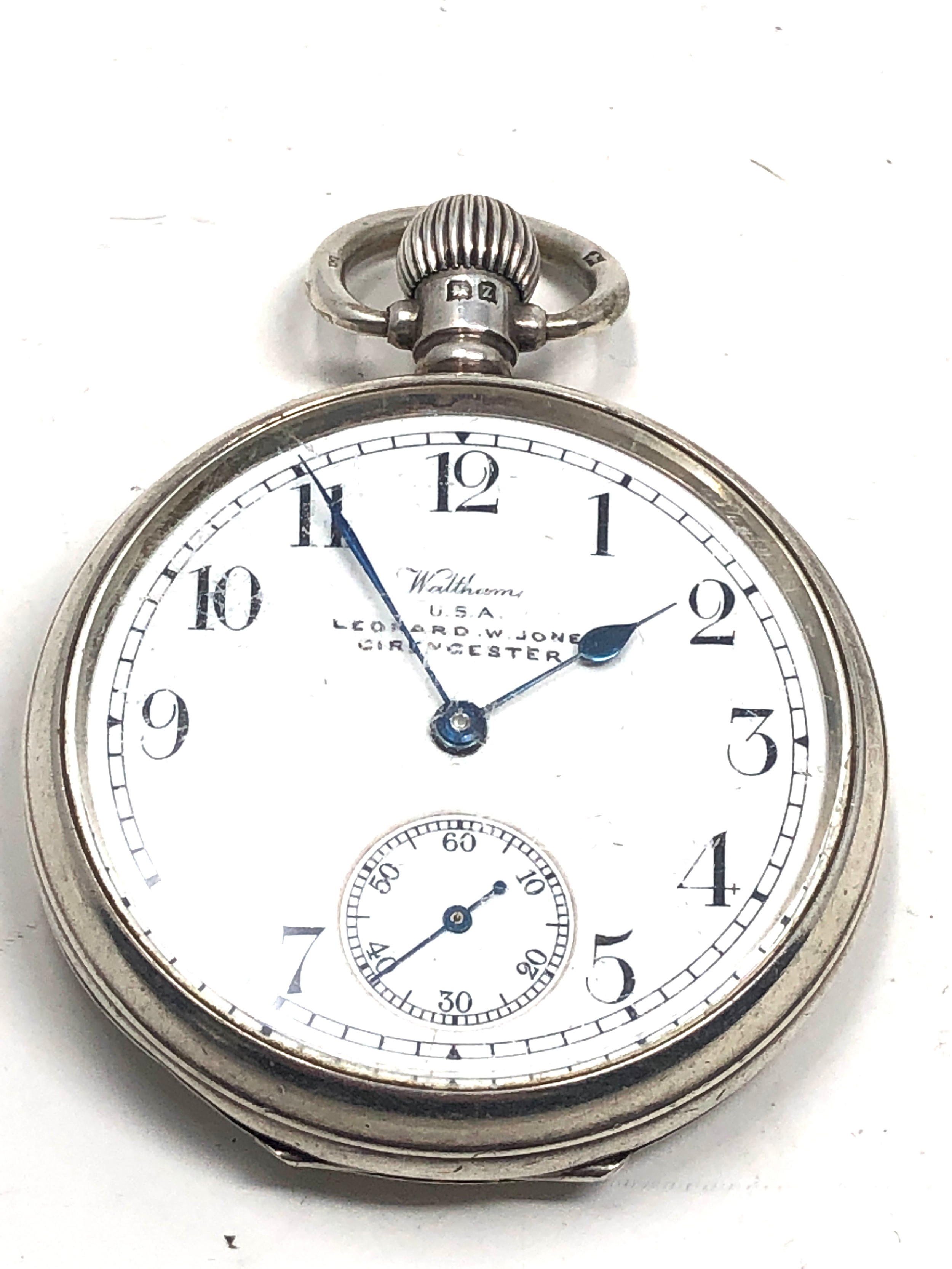 Antique silver waltham pocket watch the watch winds and ticks