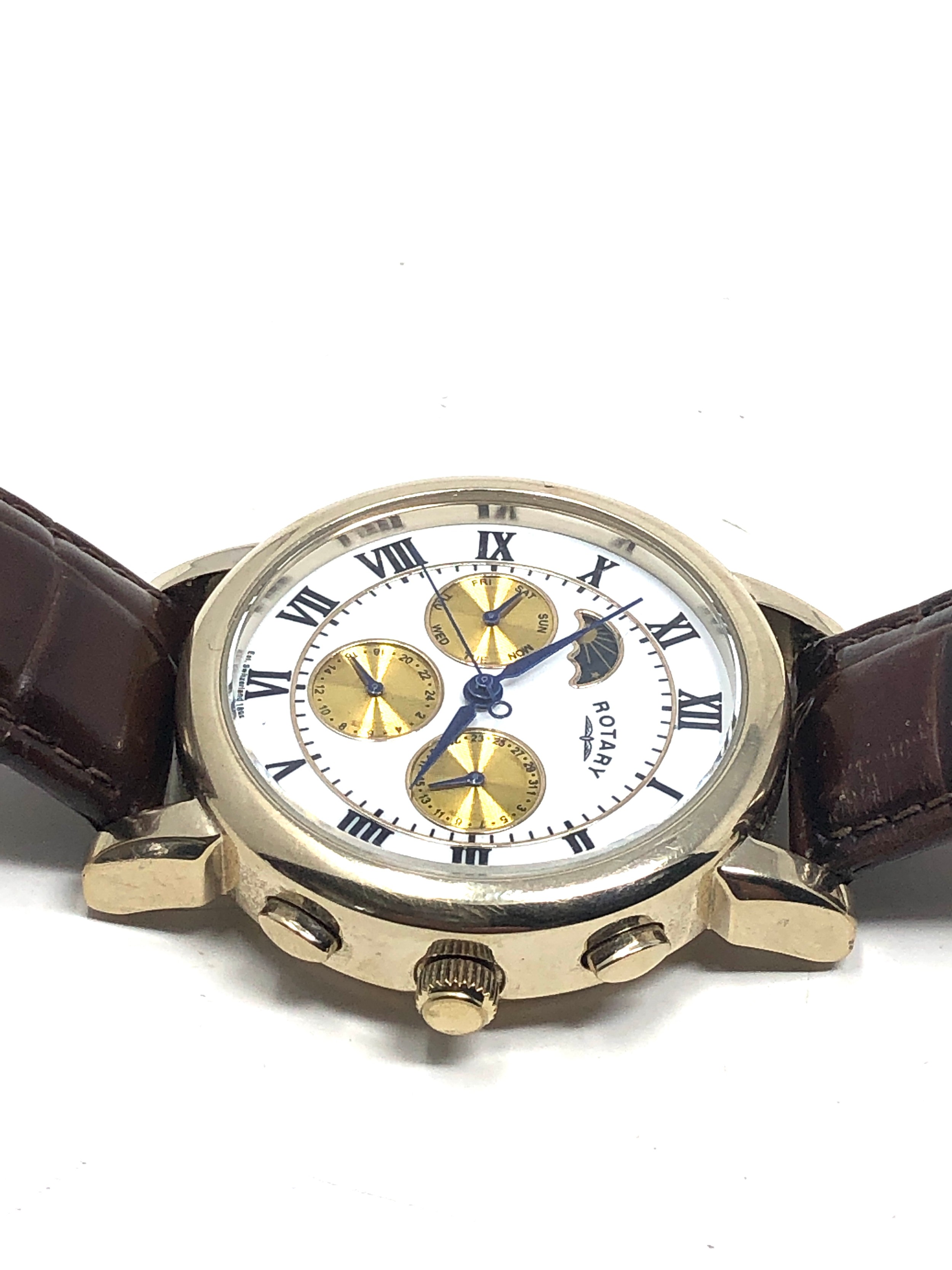 Rotary gents automatic calendar wristwatch day & night indicator working order - Bild 2 aus 4