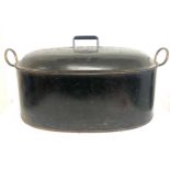 Large vintage metal cooking lidded pot, approximate measurements: Height 14 inches, Width 27.5