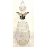 Silver top glass vinaigrette with stopper