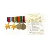 Selection of WW2 medals and slip