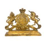 Antique cast coat of arms, approximate measurements: Height 10.5 by 8.5 inches