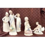 Selection of Nao and Casades etc figures , ballerina figure as damaged hand, otherwise good