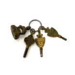 Antique 19th century advertising watch keys with intaglio seal