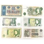 1952 Scotland - The British Linen Bank £1 note, together with Clydesdale bank and England £1 notes