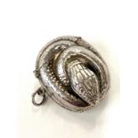 Unusual snake silver vesta cased marked 925