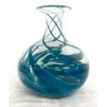 Decorative swirl glass vase, approximate height 12 inches