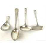 Selection of silver spoons to include a caddy spoon etc, total weight 82g