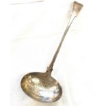 Hallmarked London Silver ladle, markers mark RR, approximate weight 191g