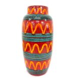 Large West Germany colourful vase, approximate height 15.5 inches