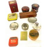 Selection of vintage and later trinket boxes, tins etc