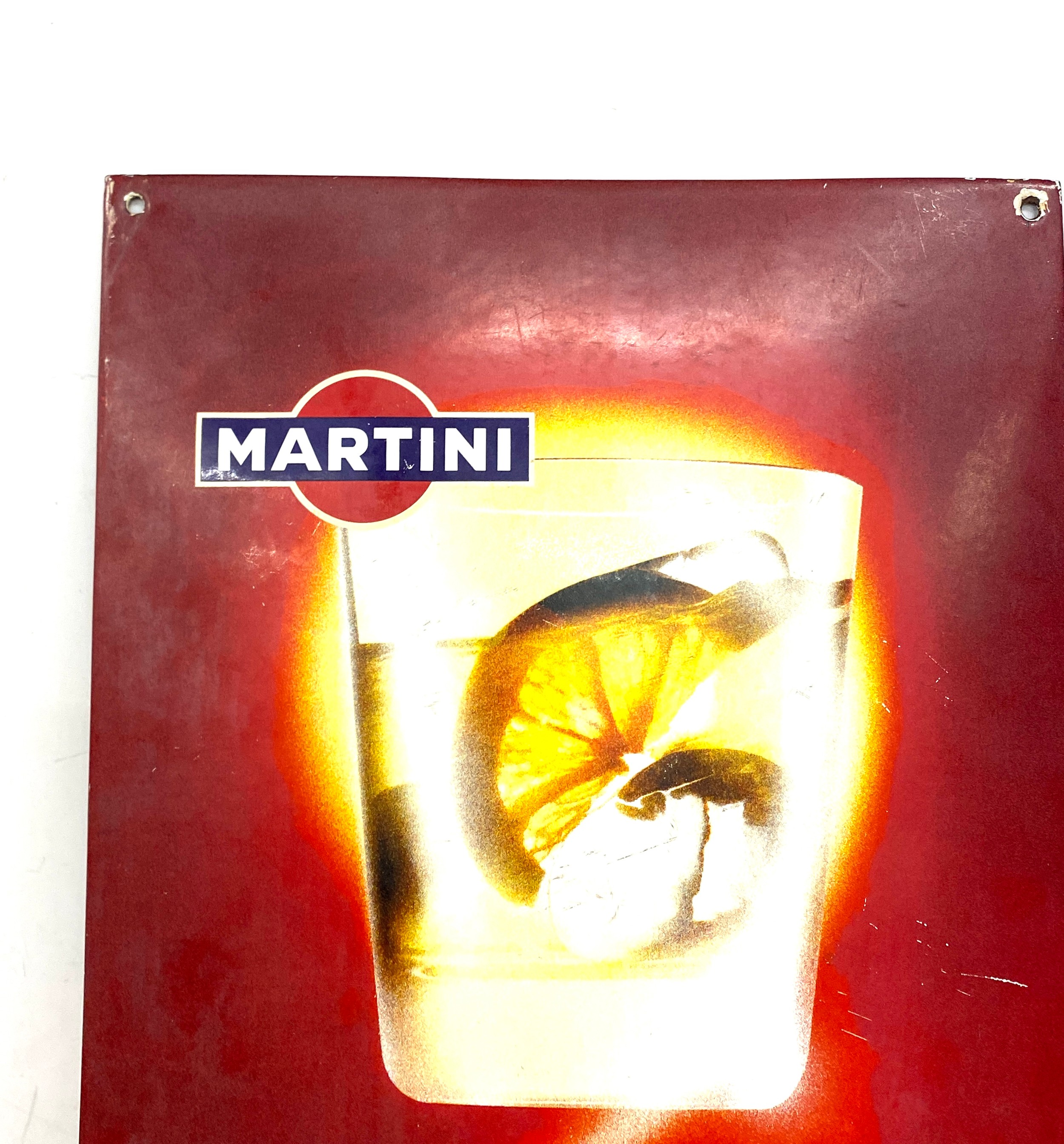 Vintage metal try a cool Martini sign, approximate measurements: Height 17.5 inches, Width 12 inches - Image 2 of 4