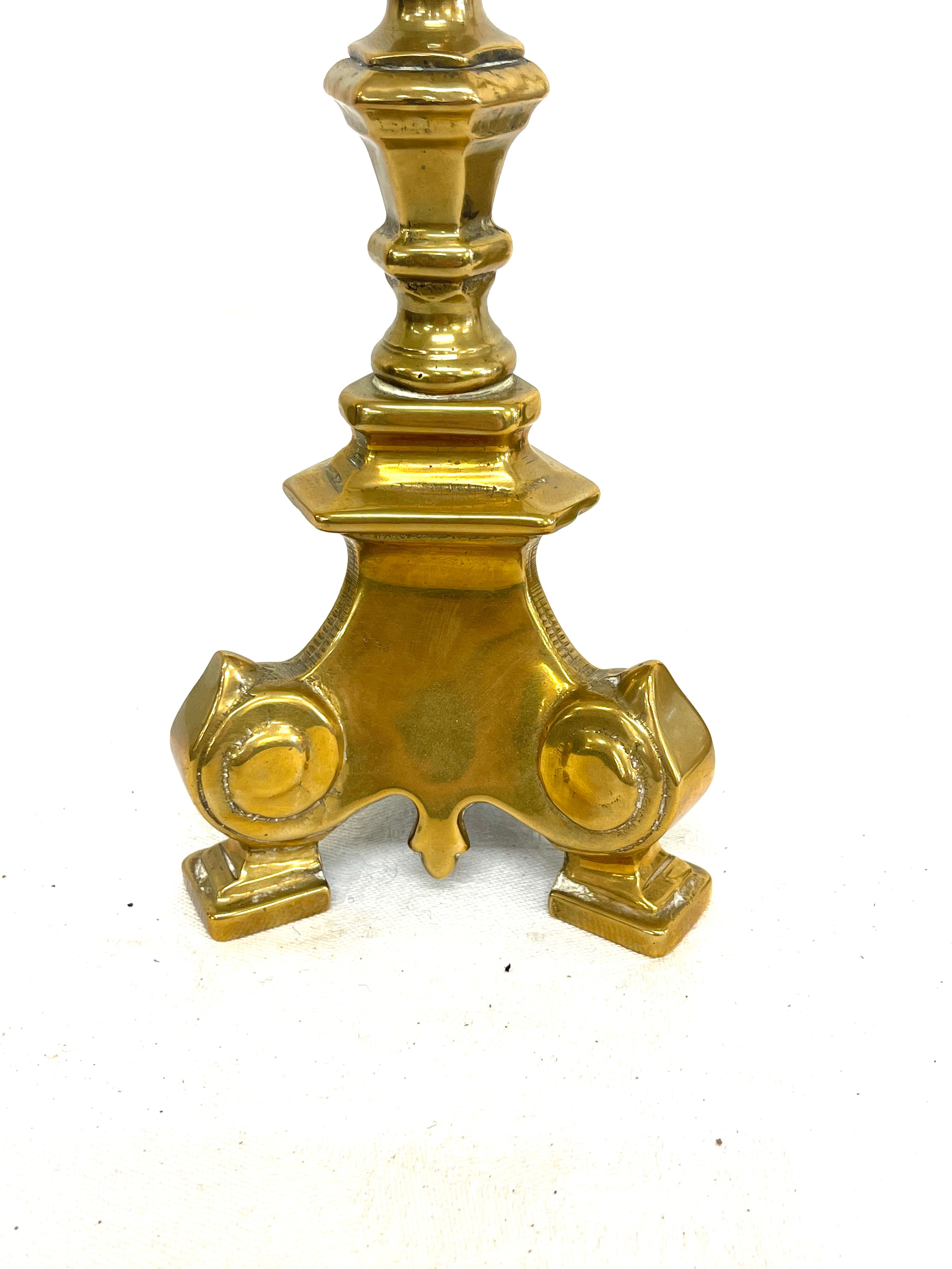 Vintage pair of brass candlesticks, approximate height: 12 inches - Image 2 of 4