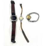 3 Vintage wristwatches, to include 2 ladies and a gents, all untested