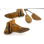 Selection vintage wooden shoe lasts