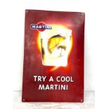 Vintage metal try a cool Martini sign, approximate measurements: Height 17.5 inches, Width 12 inches