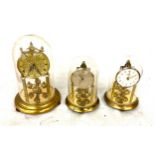 3 Dome carriage clocks, all untested