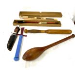 Gun cleaning kit, vintage trucheon etc