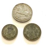 Selection of 3 coins to include 1935 Crown, 1939 half crown, 1941, 2 Shilling