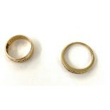 2 Ladies rings one 14ct Gold ring and one 9ct, total weight 5.9g both ring sizes are Q/R and J/K,