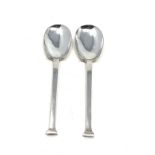 Pair of silver serving spoons Sheffield silver hallmarks weight 140g