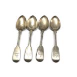 4 victorian silver tea spoons weight 102g