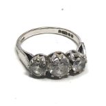 9ct white gold clear stone dress ring (3g)