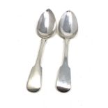 2 georgian silver serving spoons london silver hallmarks total weight 153g