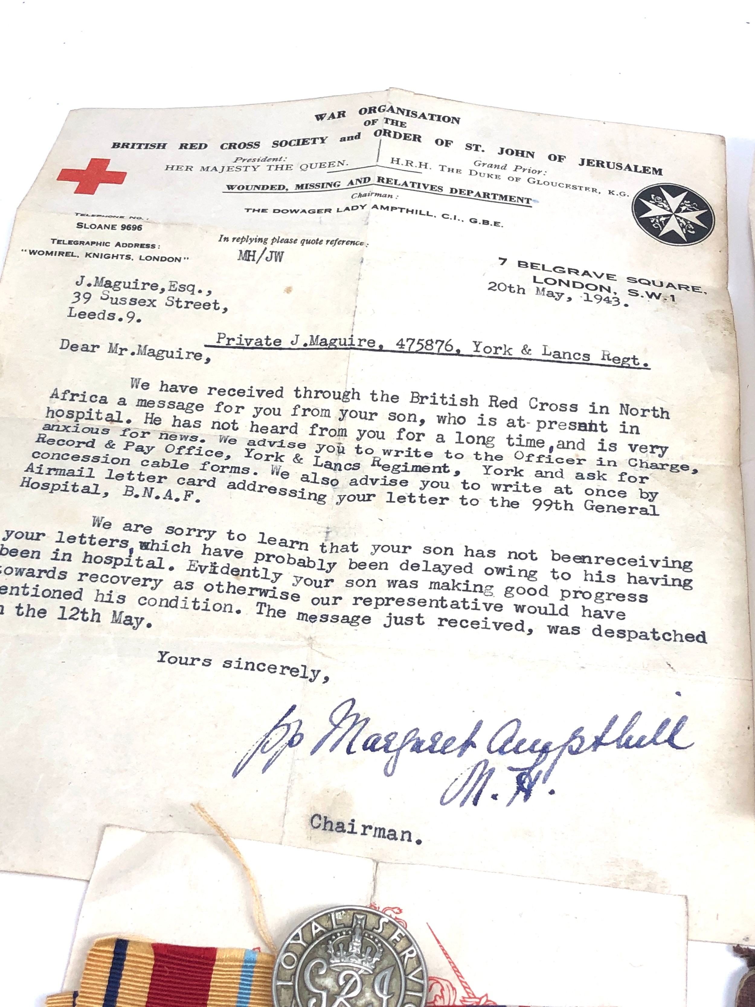 ww2 africa star group & paperwork relating to pte j.maguire who was discharged after being in - Image 2 of 7