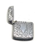 Antique silver vesta case Birmingham silver hallmarks