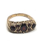 9ct gold vintage garnet dress ring (3.7g)