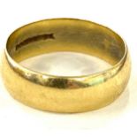18ct gold wedding band, total weight 5g ring size o/p