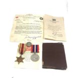 ww2 africa star group & paperwork relating to pte j.maguire who was discharged after being in