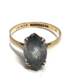 9ct gold vintage blue paste ring (2.7g)