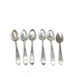 5 antique georgian irish silver tea spoons plus 1 other weight 72g