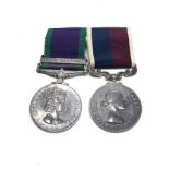 ER.11 R.A.F medal pair c.s.m malay peninsula & long service medal to q4135278 cpl a.e.w hawton R.A.